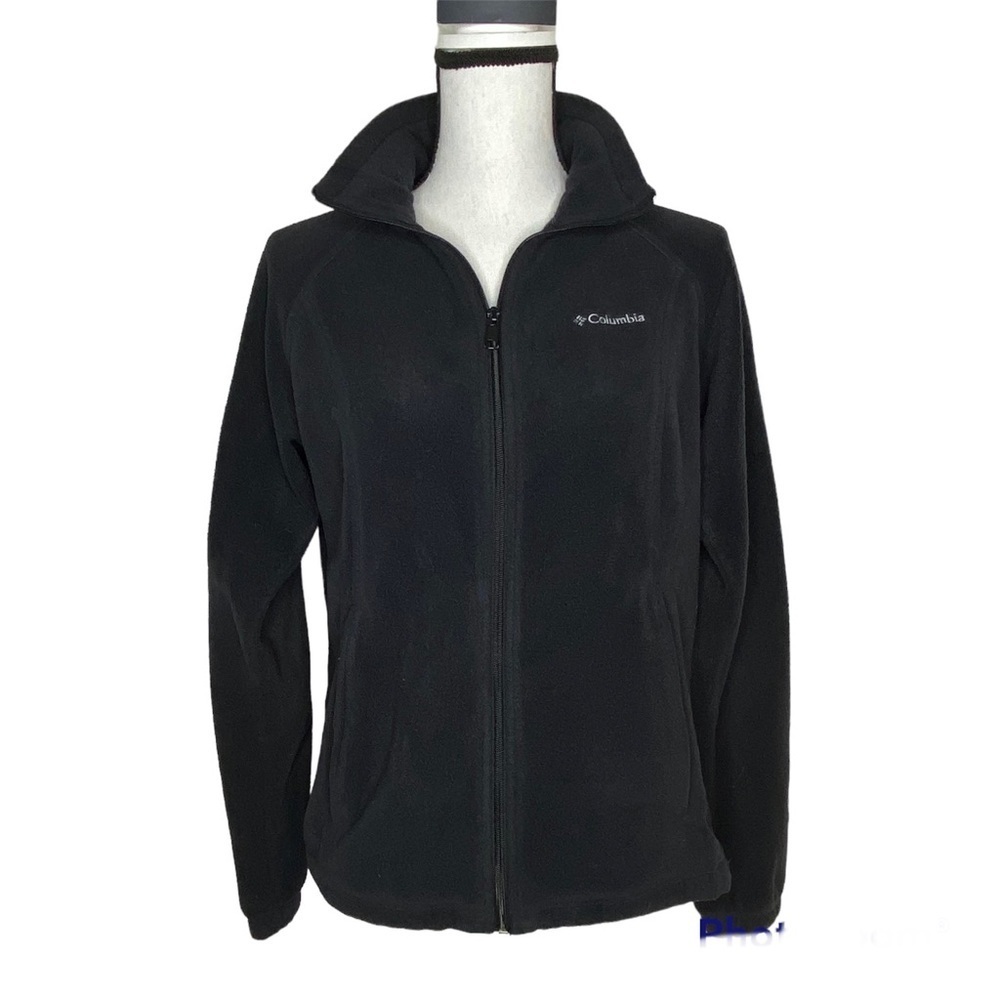 Columbia Full Zip Black Fleece Jacket Size Medium